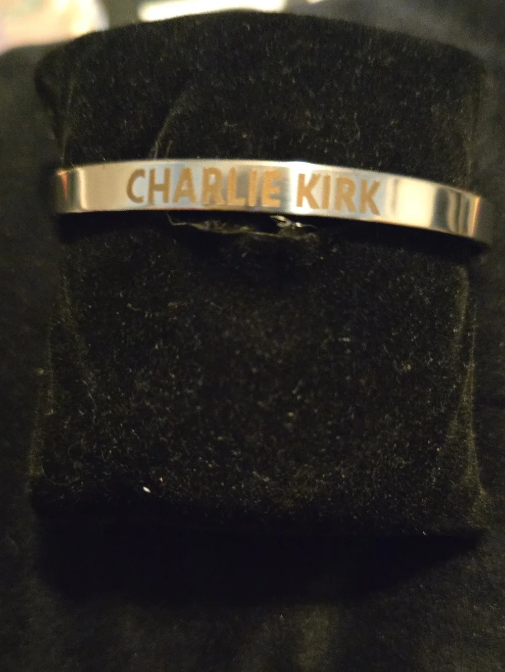 Engraved Silver Tone Men's Cuff Bracelet